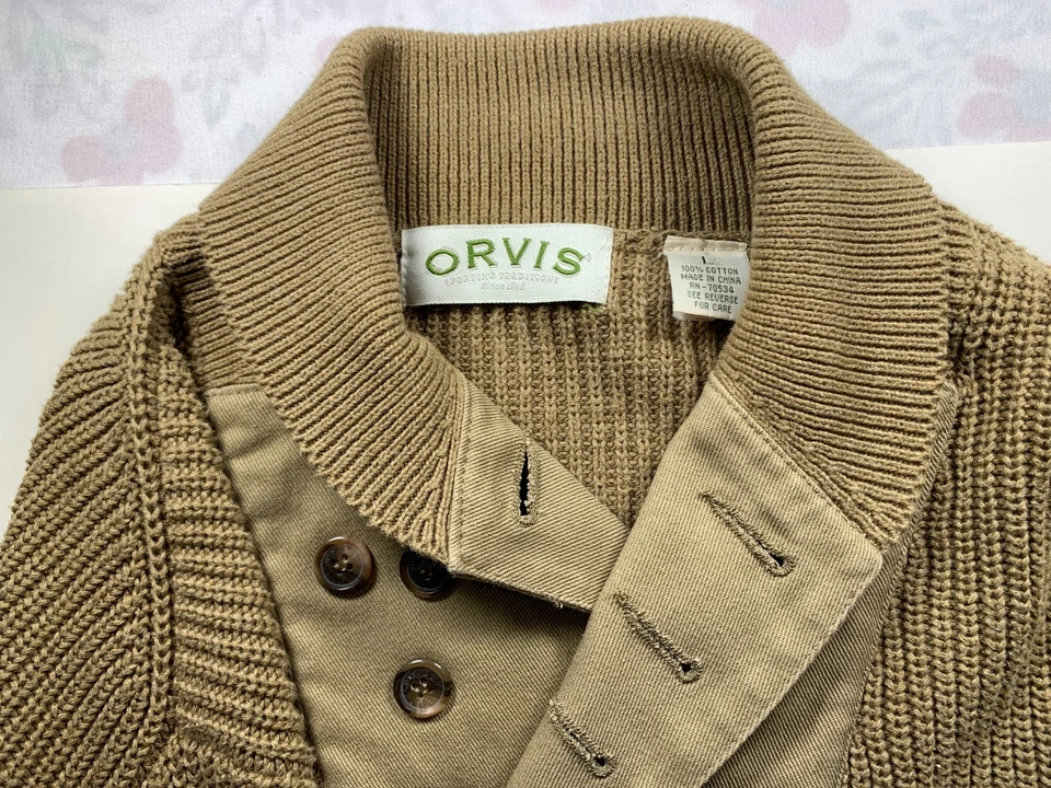 Suéter Orvis Para Hombres Grande Segunda Guerra Mundial Estilo Mecánico Caqui Militar Chal Cuello Algodón Foto 3 de 4