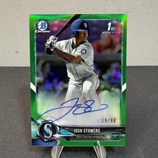 2018 Bowman Draft Chrome Pick Green Refractor /99 Josh Stowers Auto #CDA-JS