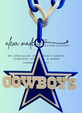 Dallas Cowboys Extra Large 3D Printed Fan Necklace Bold Chain Links 4 Game Day
