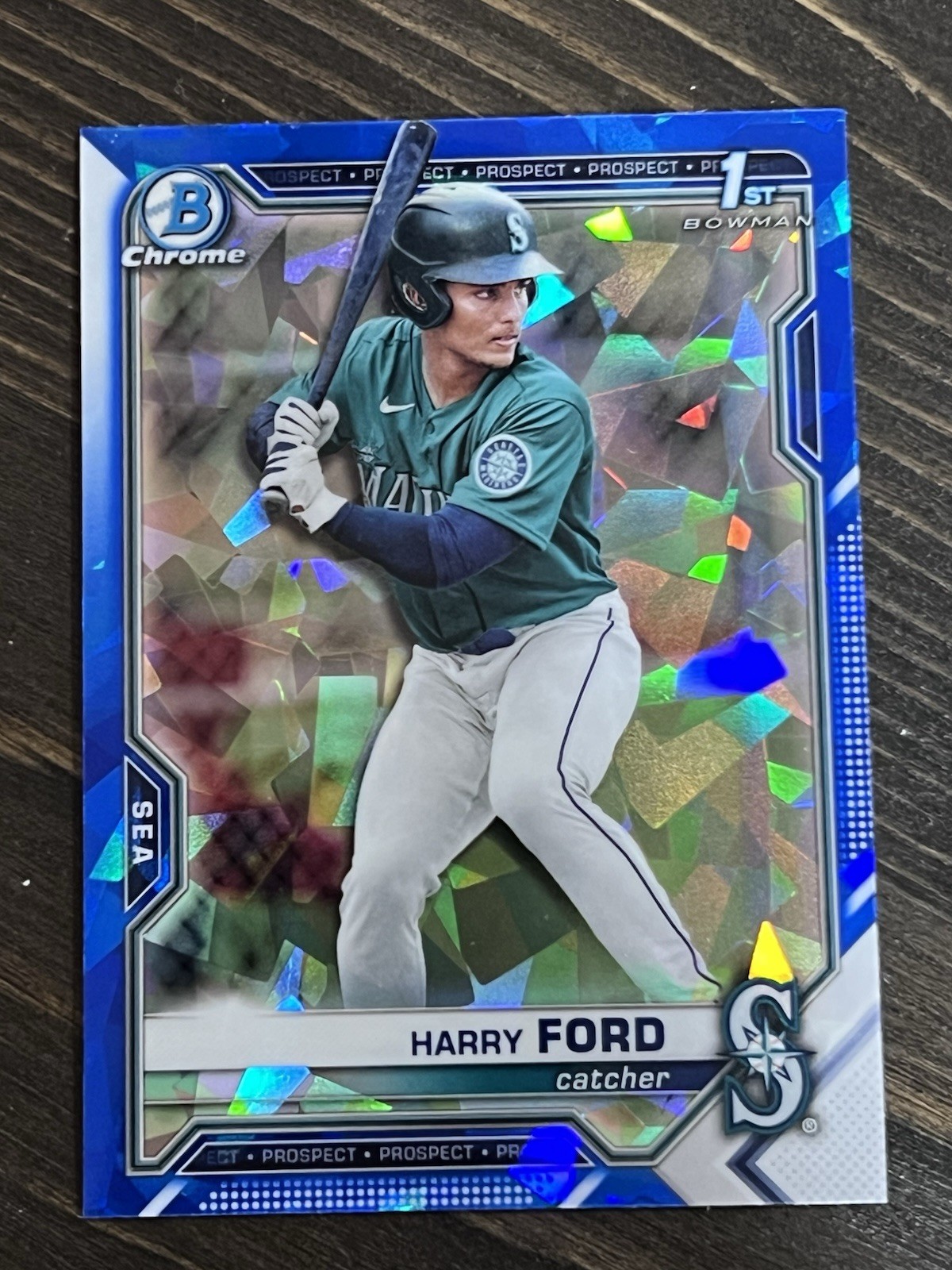 Harry Ford 2021 Bowman Draft 1st Chrome Sapphire #BDC-1 - Seattle Mariners