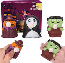 3 Pack Halloween Squishies Toys, Slow Rising Squishies Toys Squeeze Hallowen