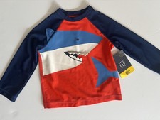 Baby Gap Rashguard Shark Swim Beach UPF 50 Shirt Size Toddler 18-24 months NWT