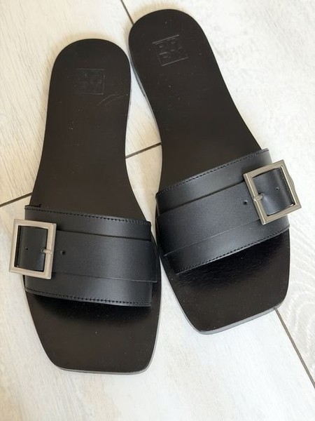 Women Heels Black Leather 37