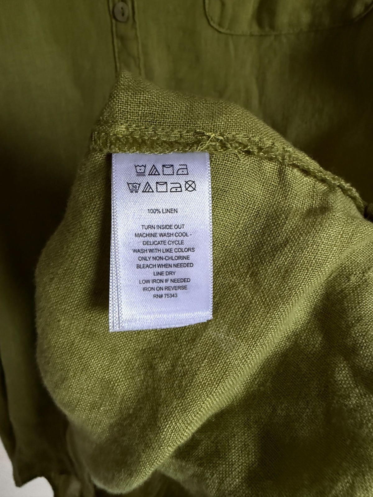 Sigrid Olsen 100% Linen Lime Green Button Front S… - image 7