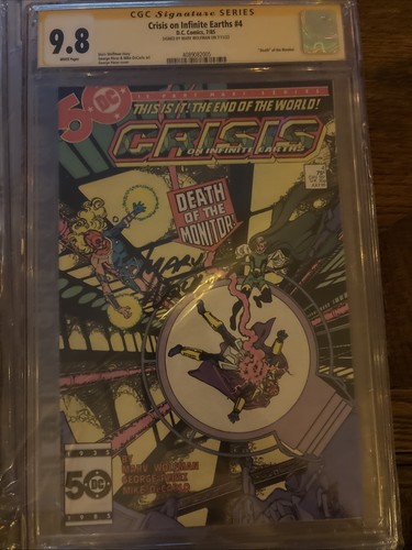 Crisis On Infinite Earths #4 Comic Book, 1985, Death of the Monitor, CGC 9.8 SS