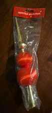Vtg Red Satin / Plastic Ornament Tree Topper 11"
