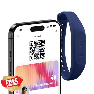 Blinq Blue NFC Wristband Digital Business Card, Tap Share