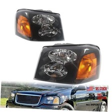 Pair Left Right Side Halogen Headlight Assembly Compatible with Envoy 2002