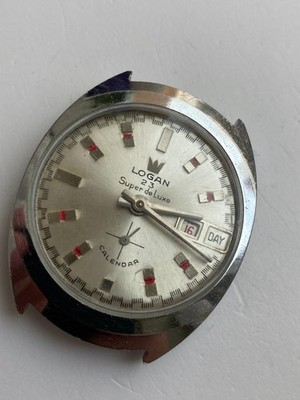VINTAGE MEN WATCH FOR PARTS NOT WORKING LOGAN 23 CALENDAR SUPER DE LUXE CAL R7