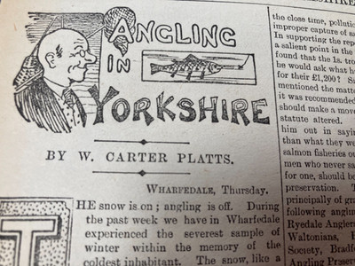 YORKSHIRE ANGELN WHARFEDALE HECHT ETC ABSTRAKT EINZELSEITE VON 1900