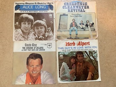 Vintage 60s Picture Sleeve 45 Lot Of 4-Creedence, Boyce Hart, Herb Alpert, King