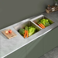 Kitchen Sink Overmount Sink Multifunctional Stainless Steel Sink 30"x 16"