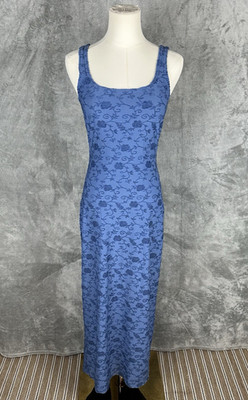 Vintage All That Jazz Maxi Floral Blue Dress 90s Y2k Whimsical Fairycore READ
