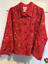 Chinese New Year Oriental adult Black/Red Top Sz L