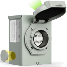 30 Amp Generator Power Inlet Box with Green I...