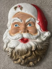 Vintage Retro Styrofoam Foam Santa Head, Christmas Decor 17" x 14" Small Damage