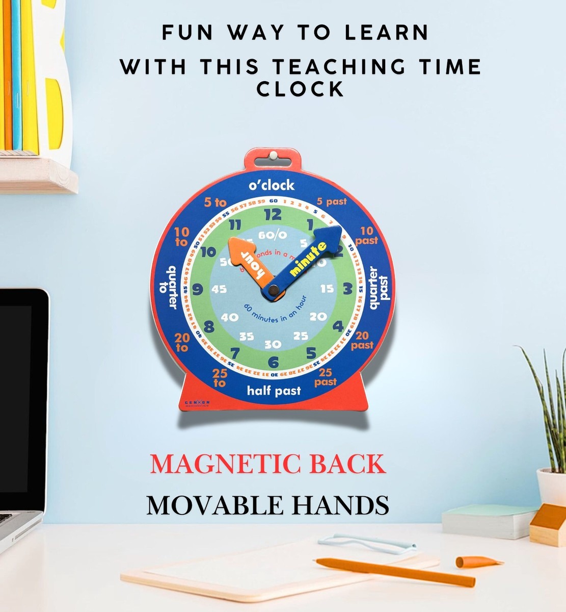 Teaching Clock Kids Learning Time Teacher Aid School /Home/Nursery