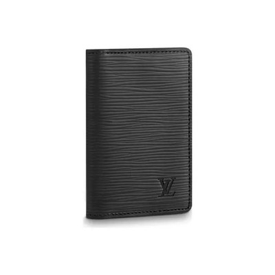 LOUIS VUITTON Epi Wallet Regular Unisex Couple Model Black 2.9x0.3x4.3 in