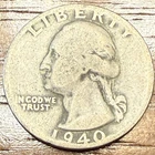 1940-S WASHINGTON 90% SILVER QUARTER LOWER MINTAGE 25C FREE SHIPPING