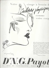 PUBLICITE PRODUITS DE BEAUTE DR N G PAYOT RAYMOND GID 1937