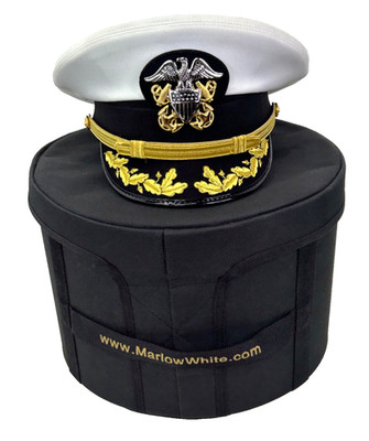 US Navy Senior Officer Dress Hat With Hat Case