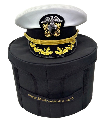 US Navy Senior Officer Dress Hat With Hat Case
