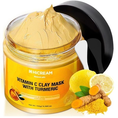 Turmeric Vitamin C Clay Mask, Deep Cleansing Facial Face clay 