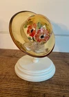 Fenton-Autumn Gold Hand Painted Art Glass Hat & Stand LE 2005 #182-Boxed 5385 9A