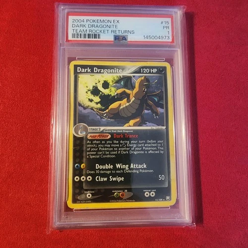 Dark Dragonite Psa 1 Poor 15/109 Team Rocket Returns Non-Holo Pokémon Card Pop11