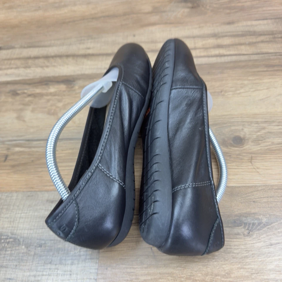 Taos Talla 6.5 Plano Cuero Negro Cómodo Ballet Elástico Foto 3 de 4