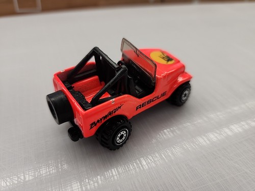 Jeep CJ-7 1995 Baywatch naranja suelto casi nuevo 1/64 diecast Hot Wheels - Imagen 4 de 5