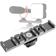 Triple Cold Shoe Mount Adapter Extension Bar for Monitor Microphone LED Light