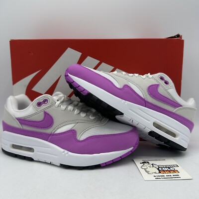 Women's Size 6 Nike Air Max 1 Fuchsia Dream Grey White Retro