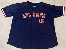 Vintage MLB Atlanta Braves Chipper Jones # 10 Jersey SIZE XL SPORTS ATTACK