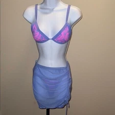 NWOT TiniBikini Purple and Pink Bikini Swimsuit 3 Piece Set Size L