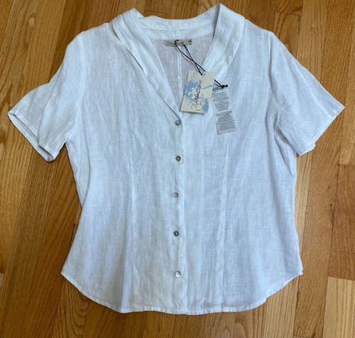 white linen blouse short sleeve