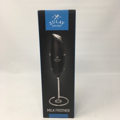 Zulay Kitchen Electric Milk Frother, Batteries Not Included, Black w/Stand. NEW