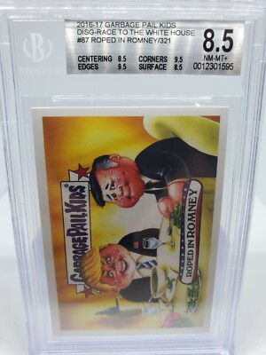 2016 Garbage Pail Kids Roped in Mitt Romney BGS 8.5 MINT Sticker 321 Made