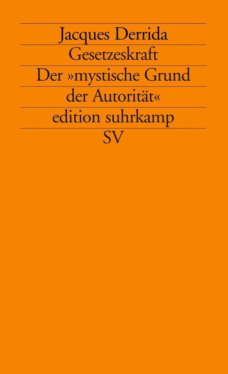Thumbnail - Jacques Derrida / Gesetzeskraft / 9783518116456
