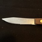 Vintage Japan Paring Knife Stainless 2-1/2” Partially Serrated Wood Handle — photo 3