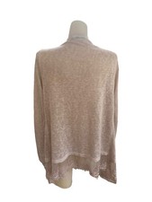 ELENA BALDI Italy Asymmetrical Drape Cardigan Sweater Lacey Trim M