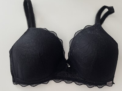 schwarz Bralette BH Cybele 75 D Cup Spitzen BH edel 75D ohne Bügel bügelfrei