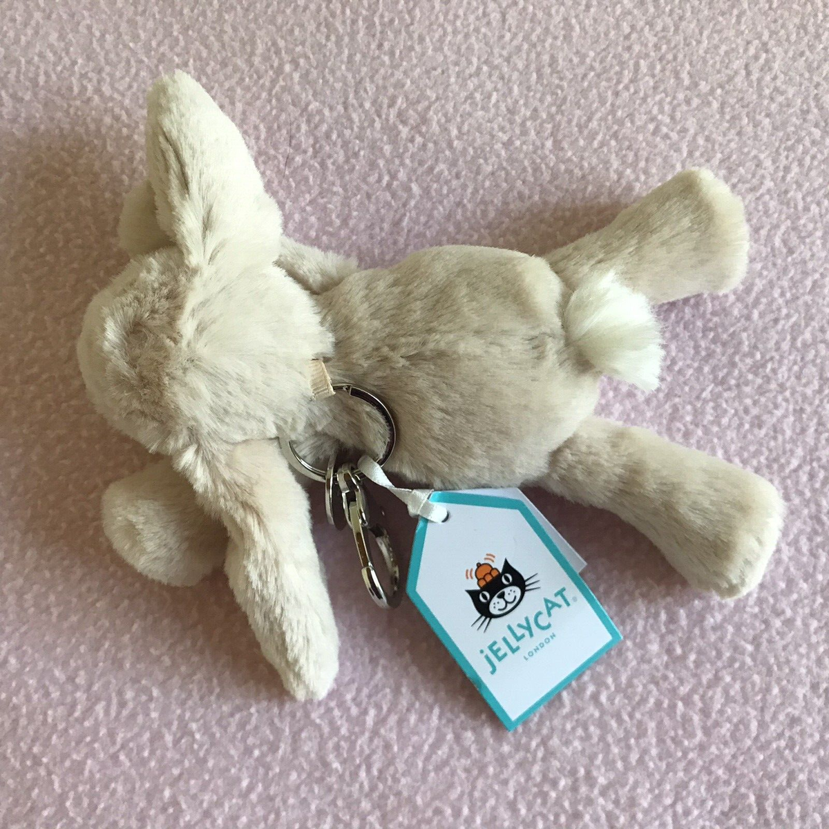 Jellycat - Smudge Rabbit Bag Charm - Soft Bunny Key Ring - New