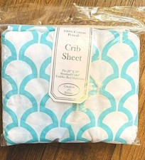 NWT Crib/Toddler Bed Sheet Fitted 28"x52" Cotton Teal White American Baby
