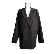 NWT Show Me Your Mumu Best Blazer Mini Dress SzS Black Double Breasted Oversized