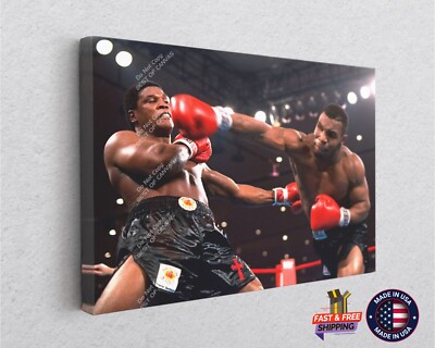 Mike Tyson vs Trevor Berbick Boxing Knockout Color Splash Poster Canvas Prints