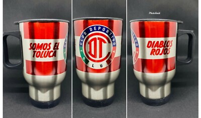 16oz Travel Coffee Mug Club Deportivo Toluca  termo. Message me to add a name. 
