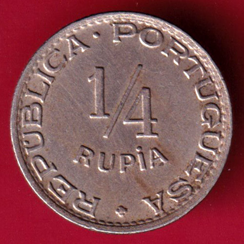 republica portuguesa - 1947 - 1/4 rupia - rare coin #y64