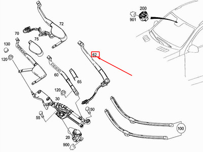 NEU MERCEDES-BENZ GLE W166 VORNE LINKER WISCHER ARM A1668207100 マーメイドテール(ピンク)