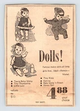 1968 FAMOUS MAKER DOLLS REMCO MATTEL Vtg 3.5"X5" Newspaper Ad Clip 1960's M463